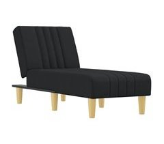 Chaise longue tecido cinzento-escuro