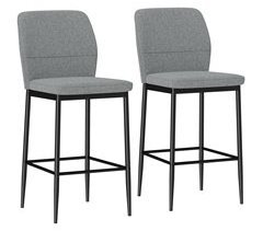 Conjunto de 2 Bancos Alto Poliéster e Aço HOMCOM, casa - cadeiras