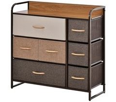 Cómoda Tecido de linho sintético, metal, MDF HOMCOM