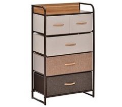 Cómoda de Tecido Linho, Metal e MDF HOMCOM 58