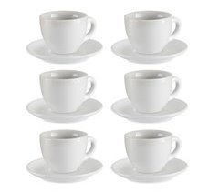 Conjunto de 6 xícaras + pratos em porcelana coleção VESSIA