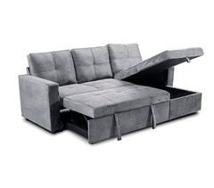 Sofá Cama Com Baú e Chaise Longue