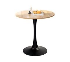 MEUBLES COSY Mesa Redonda Moderna De Metal E Madeira 80x49