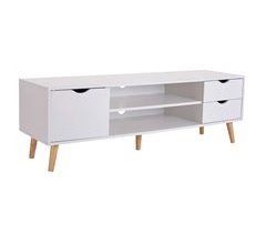 Mesa de TV Fiano em melamina com 3 gavetas e 1 prateleira