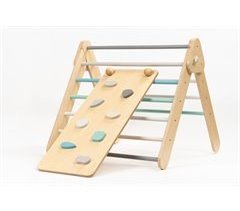 Conjunto Triângulo Pikler Combinado Parede e Rampa de Escalada