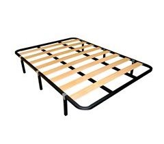 Base de cama de tubo de aço com ripas de choupo em vários tamanhos com 6 pernas