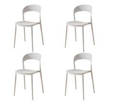 Pacote de 4 cadeiras de cozinha Princeton com encosto arredondado