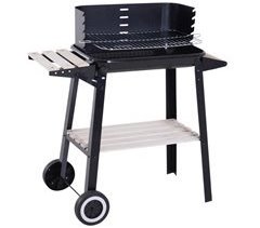 Barbecue a Carvão Metal e Porcelana Outsunny