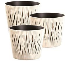 3x plantas redondas de plástico Sandy Round