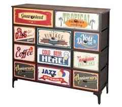 Max Home Vintage Cómoda de 11 gavetas em tecido