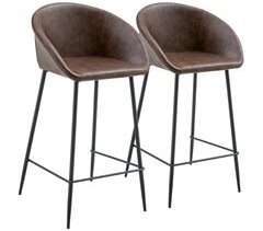 Conjunto de 2 bancos de bar em pele sintética ACHILLE