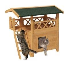 Casa para Gatos Madeira de Abeto PawHut