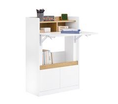 Mesa dobrável com 2 gavetas e 1 prateleira FWT109-WN SoBuy PT