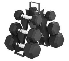 Conjunto de Halteres com Suporte Metal e Borracha SPORTNOW