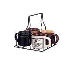 Conjunto de 4 xícaras de café com alça de 100 ml sortimento 4 coleção VESSIA