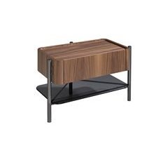 Mesa de cabeceira folheada de nogueira
