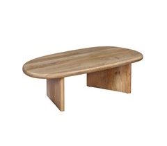 Mesa de centro oval de madeira de mangueira maciça 120x60