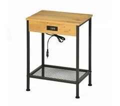 MEUBLES COSY Mesa Auxiliar Com Porta USB Industrial 38x28