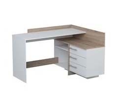 Mesa de escritório com gavetas e escovado