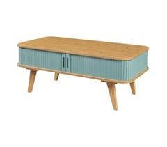 Mesa de centro Tysvær com portas de bambu [en.casa]