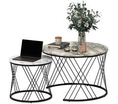 Mesa de centro Melamina de Madeira e Metal HOMCOM, casa - mesas