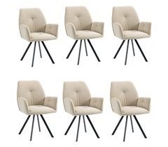 MEUBLES COSY Conjunto de 6 cadeiras de jantar giratórias 360° Poltrona