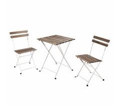 Conjunto de mesa dobrável e 2 cadeiras de jardim Bistrot
