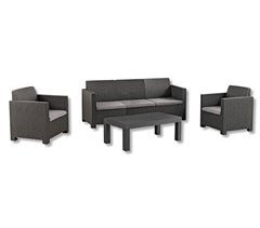 Set de jardim MAHINA sofá 3 lugares, 2 poltronas e mesa de centro