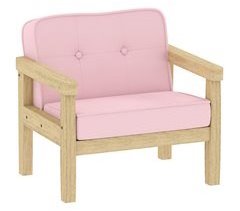 Sofá para Crianças Veludo Cotelê, Madeira de Borracha AIYAPLAY