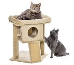 Arranhador para Gatos Aglomerado de Madeira, Pelúcia e Juta