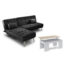 Chaise Longue Sofá Cama + Mesa de Centro Elevable
