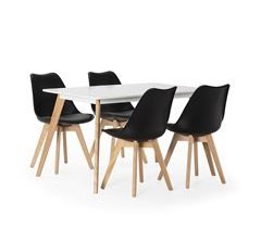 Conjunto de mesa 4 cadeiras de jantar Klara 120x80