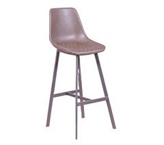 Banqueta vintage estofada em pele sintética  - Jules