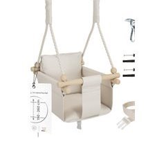 Cadeira suspensa de madeira para bebês MAMOI - Montessori 3 em 1 60