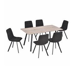 Conjunto de 1 mesa e 6 cadeiras SABRINA