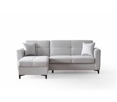 Chaise longue com cama reversível TIAGO II cor cinza
