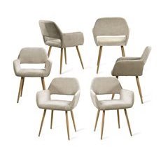 MEUBLES COSY Conjunto de 6 cadeiras de jantar poltrona assento