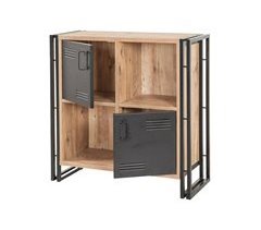Estante de livros com efeito madeira