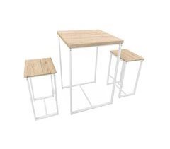 Conjunto de mesa alta quadrada - Loft - com 2 bancos de bar 60x60