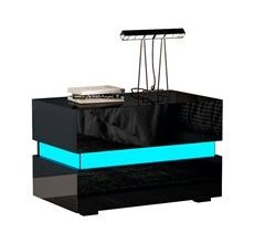 Mesa de cabeceira moderna Nyana Home com luz LED