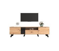 Móvel de TV de painel de partículas com 2 portas e 1 gaveta