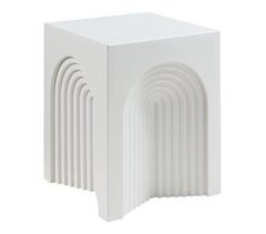 Mesa de apoio Elverumn MDF com design em arco [en.casa] 35x35