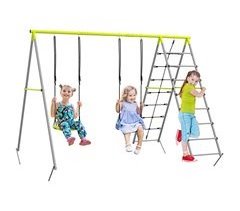 Conjunto de Baloiços para Crianças Metal e PE Outsunny