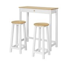 Conjunto de 1 mesa de jantar e 2 bancos SoBuy