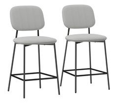 Conjunto de 2 Bancos Alto Poliéster e Aço HOMCOM, casa - cadeiras