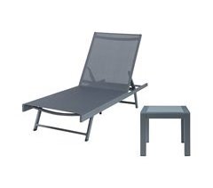 Conjunto de 1 espreguiçadeira e 1 mesa Baragiano