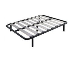 Base de cama Neo Wide Shelf com tubo de aço e ripas Poplar-Flex com 5 pernas