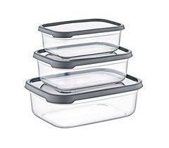 Conjunto de 3 recipientes herméticos para alimentos retangular 7house