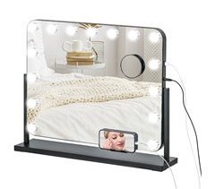 Espelho de Maquilhagem Vidro e Metal HOMCOM, casa - decoração