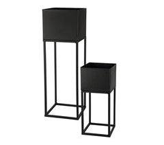 Well Home Conjunto de 2 vasos quadrados para plantas